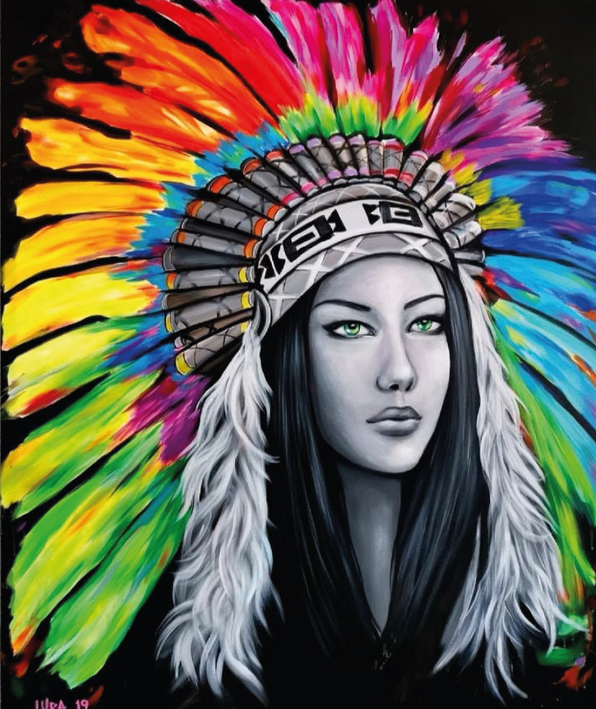 Native American Girl - 100x120 cm