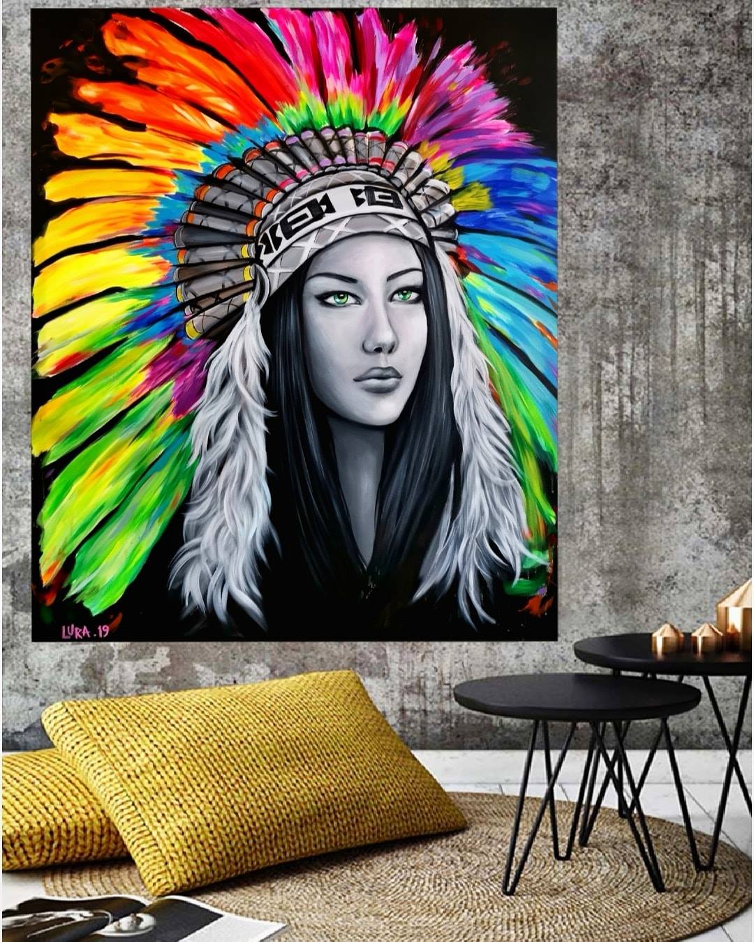 Native American Girl - 100x120 cm