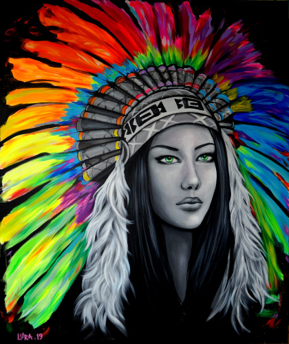 Native American Girl - 50x60 cm